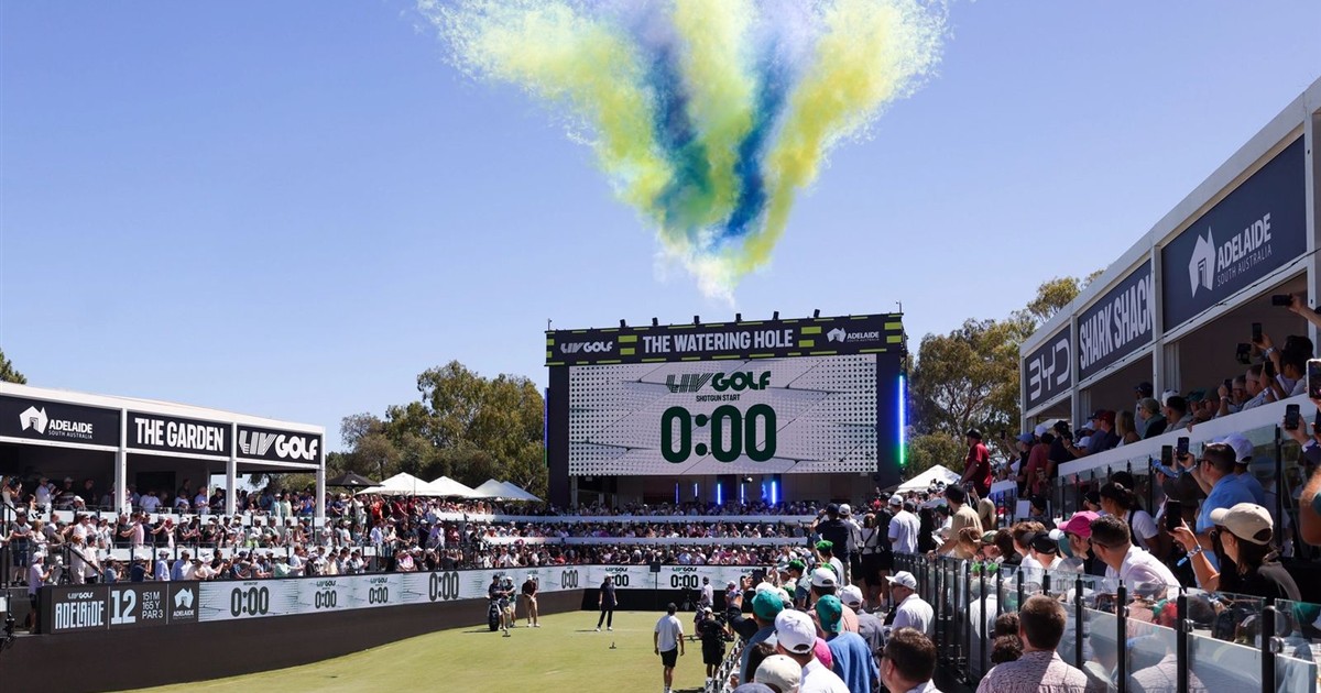 LIV Golf representatives at the league's 2026 strategy announcement